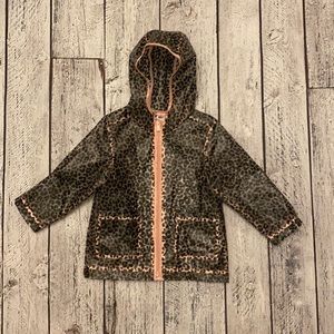 Toddler see through rain coat animal print
